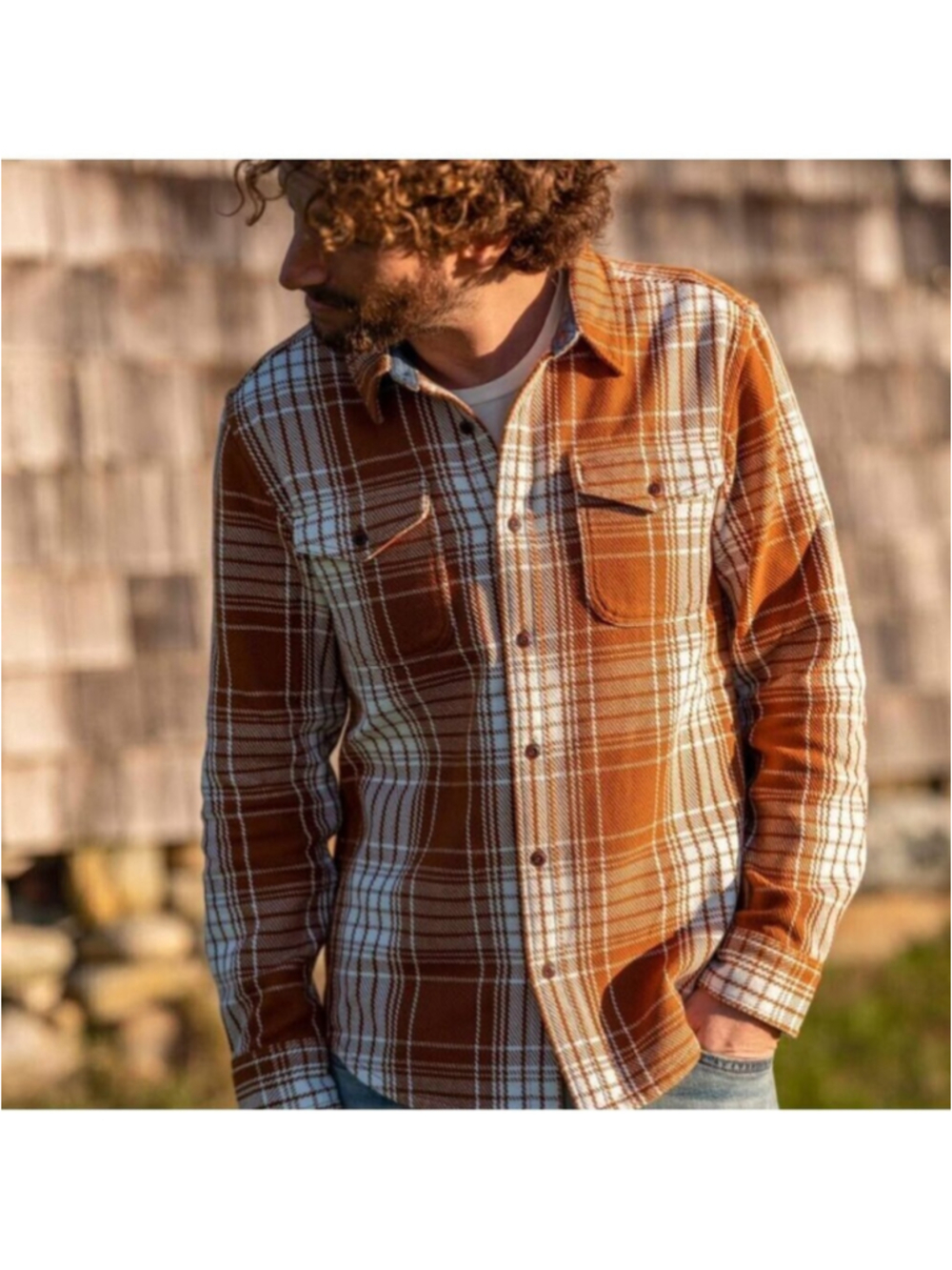 Outerknown | Blanket Shirt In Cedar Bigbury Plaid - Picture 2 of 14
